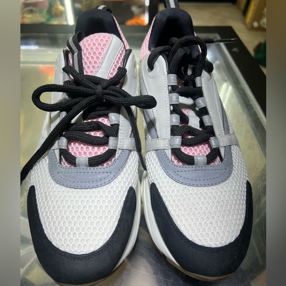 Dior Men's B22 White, Pink & Black Sneakers 43 EU
